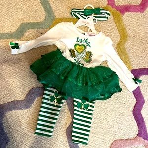 St. Patrick’s Day outfit girl’s size 2T! Little Lass Lucky Charm outfit!